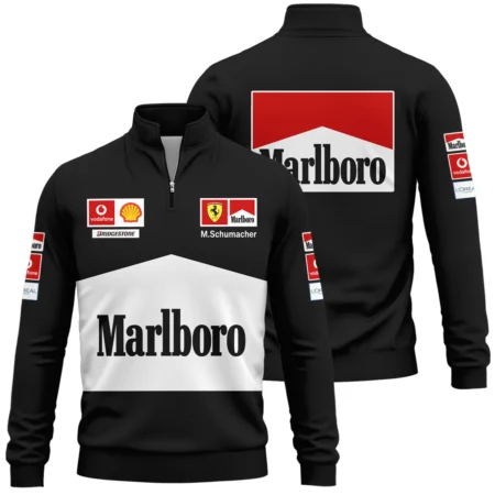 2004 Black Version Michael Schumacher Race Suit Ferrari F1 Quarter-Zip Sweatshirt BLVAMC020925A11QZS - Race Day Design