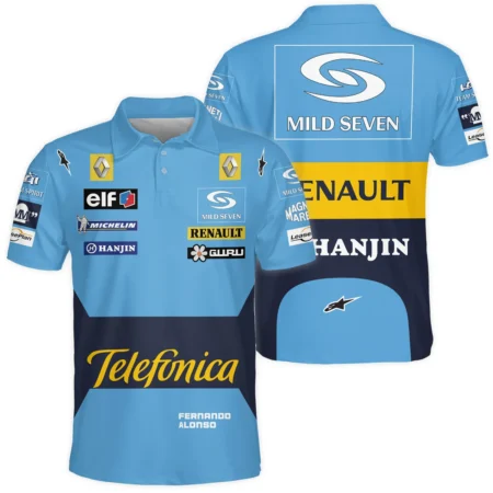 2004 Fernando Alonso Racing Suit Renault F1 Polo Shirt BLVAFA030925A6PL - Race Day Design