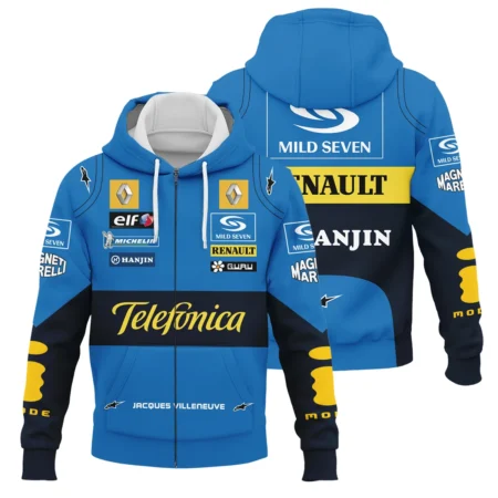 2004 Jacques Villeneuve Racing Suit Renault F1 Zipper Hoodie BLJV10825A6ZHD - Trackside Outfit