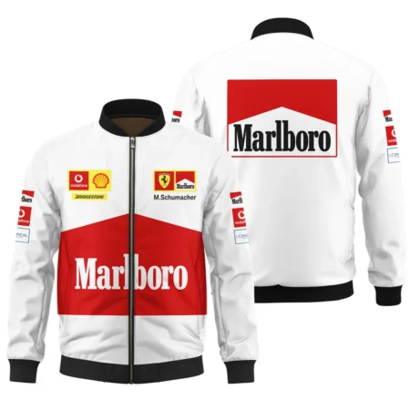 2004 White Version Michael Schumacher Race Suit Ferrari F1 Bomber BLVAMC020925A10BB - Formula Racing Apparel