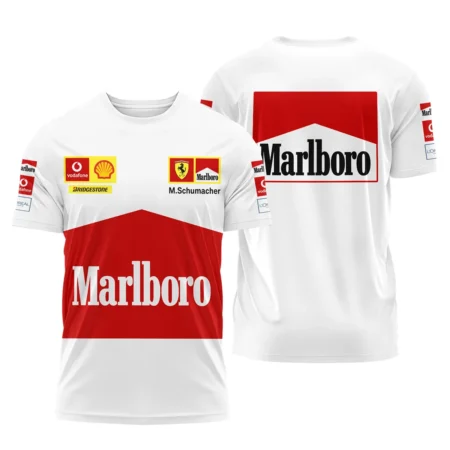 2004 White Version Michael Schumacher Race Suit Ferrari F1 T-Shirt BLVAMC020925A10TS - Race Day Outfit