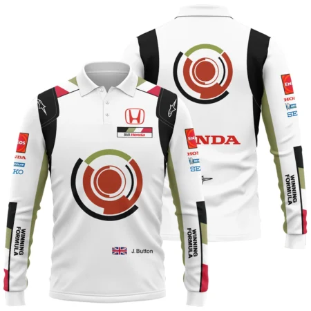 2005 Jenson Button Racing Suit BAR Honda F1 Long Polo Shirt BLVAJB010925A4LPL - Race Day Design