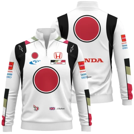 2005 Jenson Button Racing Suit BAR Honda F1 Quarter-Zip Sweatshirt BLVAJB010925A3QZS - F1 Fan Gear