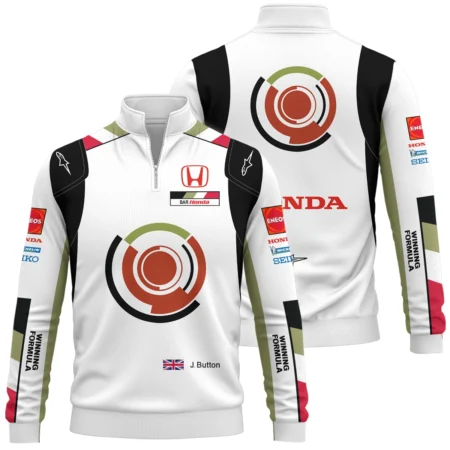 2005 Jenson Button Racing Suit BAR Honda F1 Quarter-Zip Sweatshirt BLVAJB010925A4QZS - Trackside Outfit