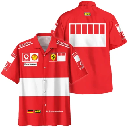 2006 Michael Schumacher Race Suit Ferrari F1 Hawaiian Shirt BLVAMC020925A6HW - F1 Fan Gear