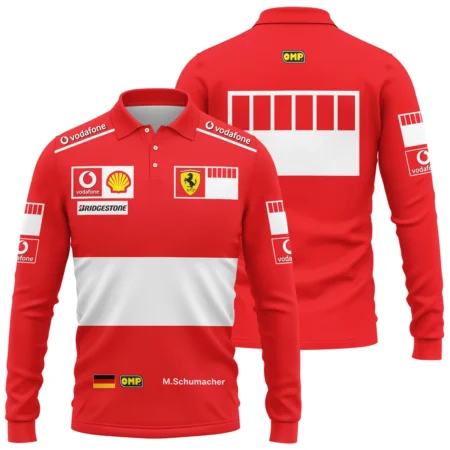 2006 Michael Schumacher Race Suit Ferrari F1 Long Polo Shirt BLVAMC020925A6LPL - Formula Racing Apparel