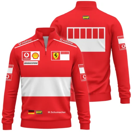 2006 Michael Schumacher Race Suit Ferrari F1 Quarter-Zip Sweatshirt BLVAMC020925A6QZS - Motorsport Lifestyle Wear