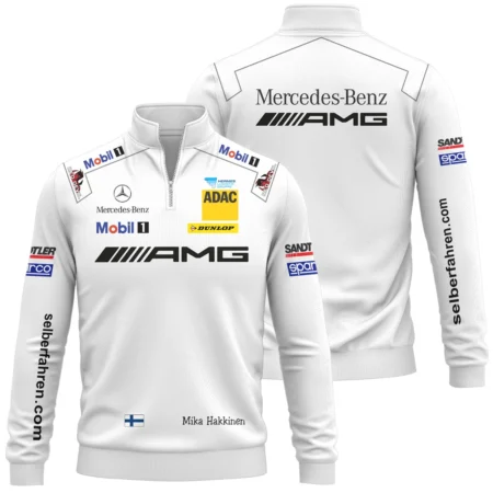 2007 Mika Hakkinen Racing Suit Mercedes Quarter-Zip Sweatshirt BLVAMH271025A5QZS - Motorsport Apparel