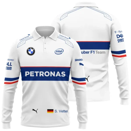 2007 Sebastian Vettel Racing Suit BMW F1 Long Polo Shirt BLVASV110925A1LPL - Race Day Design