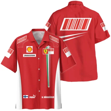 2007 WDC Kimi Raikkonen Racing Suit Ferrari Hawaiian Shirt BLVAKR191125A10HW - Pit Lane Clothing