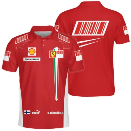 2007 WDC Kimi Raikkonen Racing Suit Ferrari Polo Shirt BLVAKR191125A10PL - Racing Lifestyle Clothing