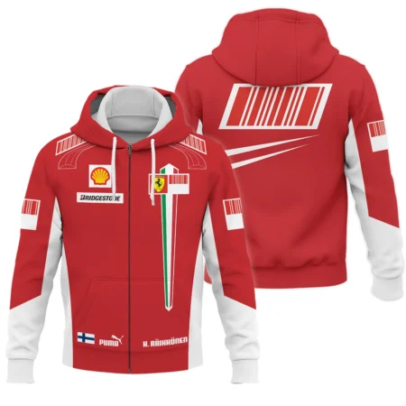 2007 WDC Kimi Raikkonen Racing Suit Ferrari Zipper Hoodie BLVAKR191125A10ZHD - Race Day Outfit