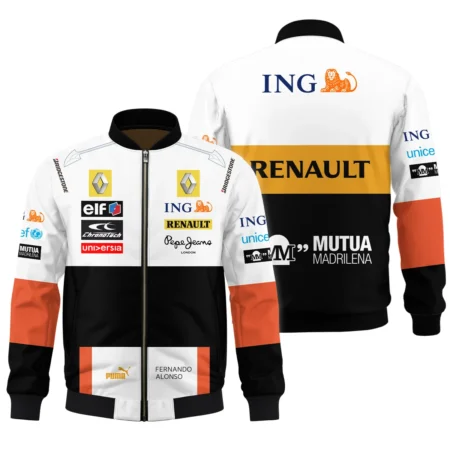 2008 Fernando Alonso Racing Suit Renault F1 Bomber BLVAFA030925A8BB - Formula Racing Apparel