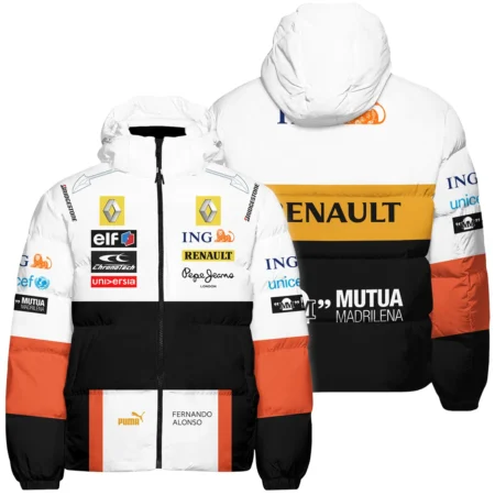 2008 Fernando Alonso Racing Suit Renault F1 Down & Puffer Jackets BLVAFA030925A8HCJ - Pit Lane Clothing