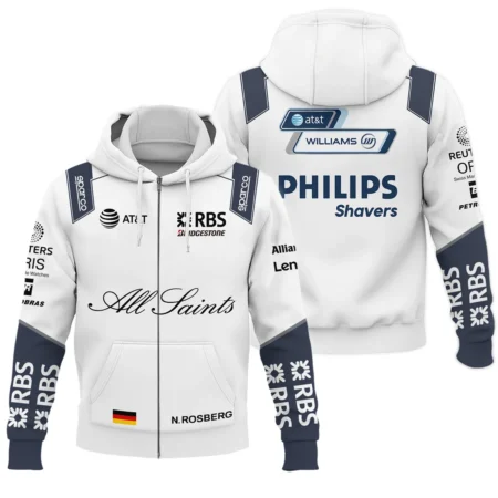 2008 Nico Rosberg Racing Suit Williams F1 Zipper Hoodie BLVANR281125A3ZHD - Motorsport Lifestyle Wear