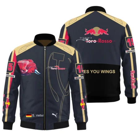 2008 Sebastian Vettel Racing Suit Toro Rosso F1 Bomber BLVASV110925A9BB - Race Day Design