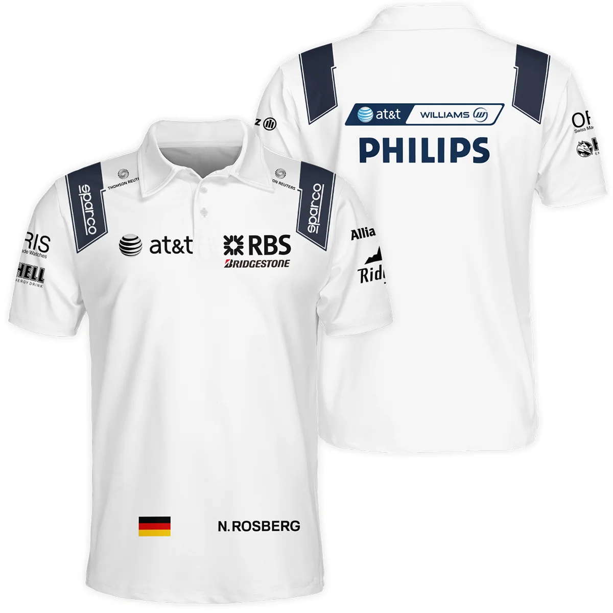 2009 Nico Rosberg Racing Suit Williams F1 Polo Shirt BLVANR281125A4PL - Pit Lane Clothing