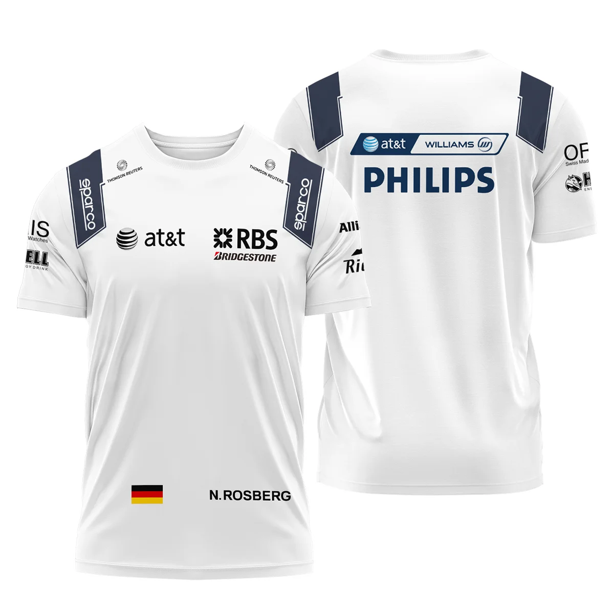 2009 Nico Rosberg Racing Suit Williams F1 T-Shirt BLVANR281125A4TS - Race Day Design