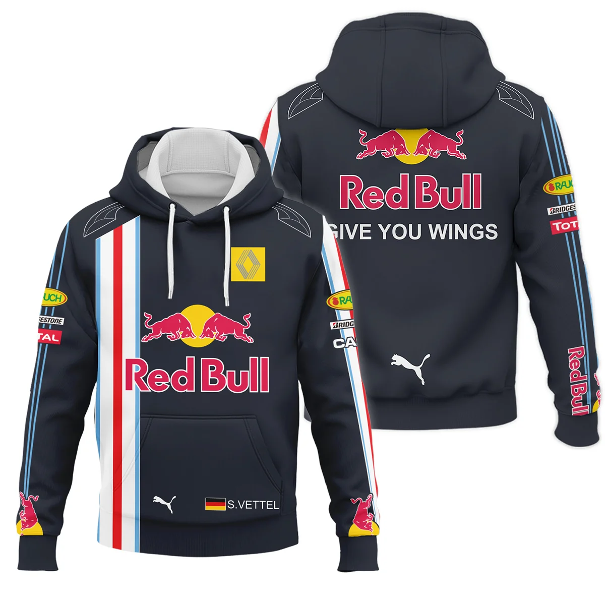 2009 Sebastian Vettel Racing Suit Red Bull Racing F1 Hoodie BLVASV110925A8HD - Race Day Outfit