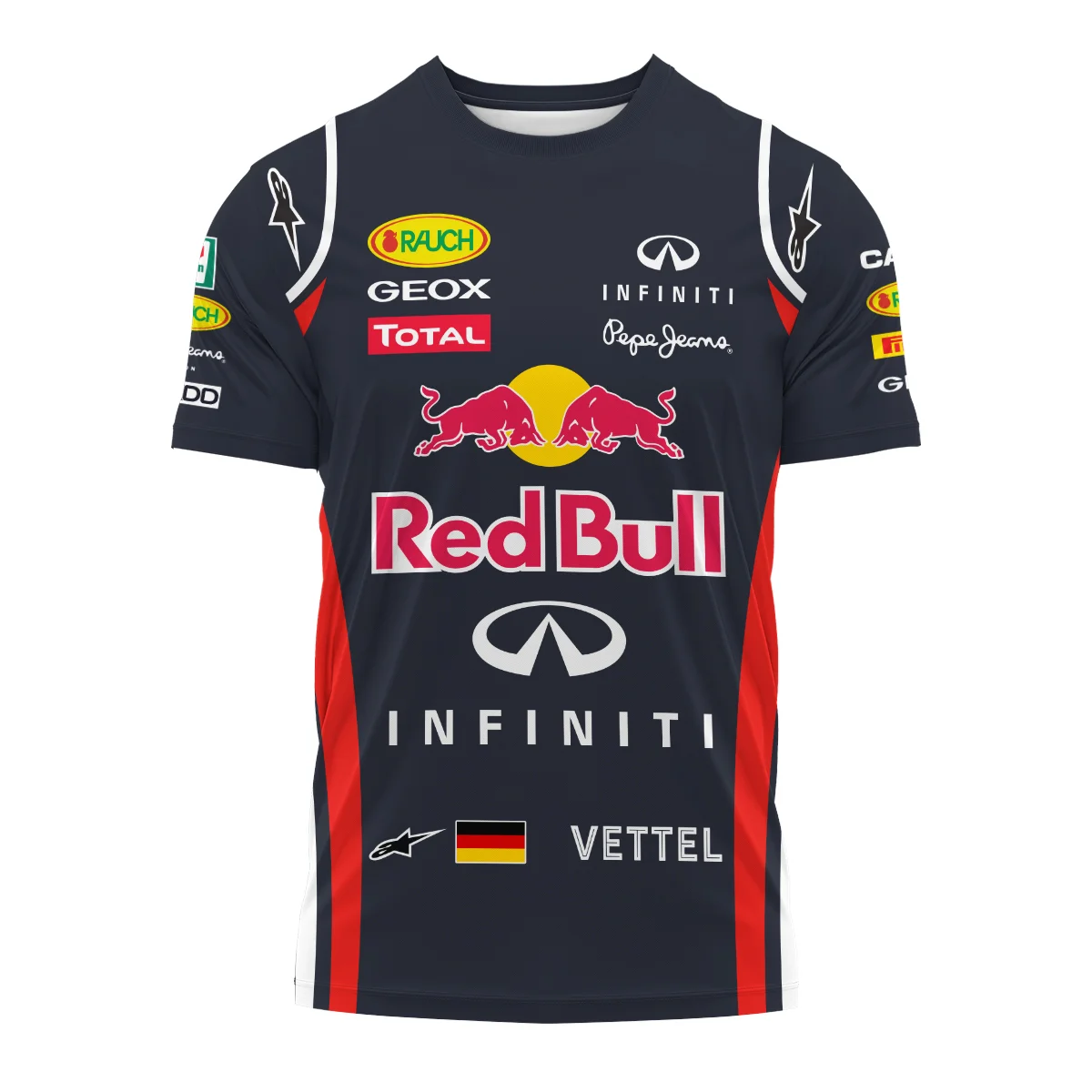 2011 Sebastian Vettel Racing Suit Red Bull Racing F1 T-Shirt BLVASV110925A6TS - Image 2