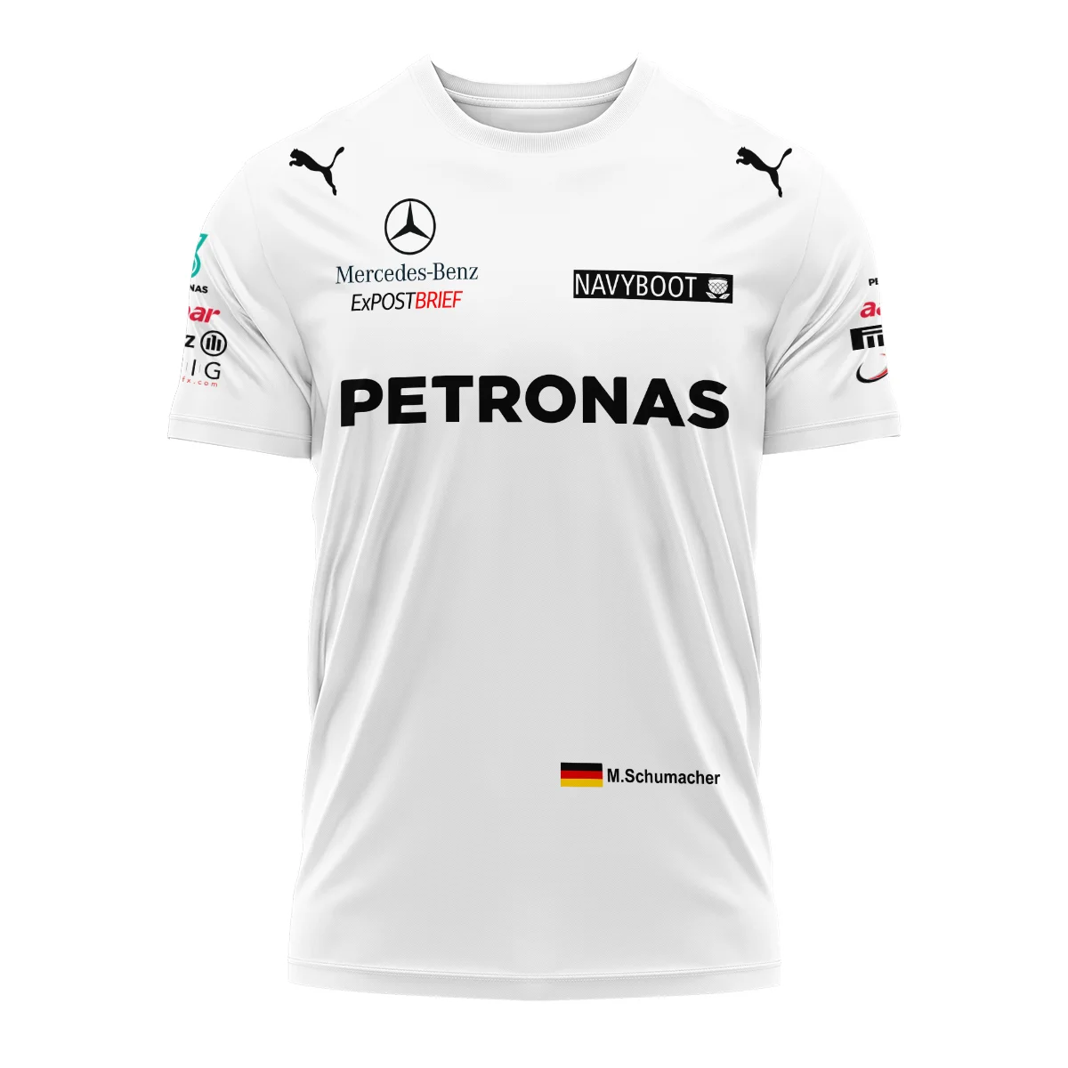 2012 Michael Schumacher Race Suit Mercedes F1 T-Shirt BLVAMC020925A2TS - Image 2