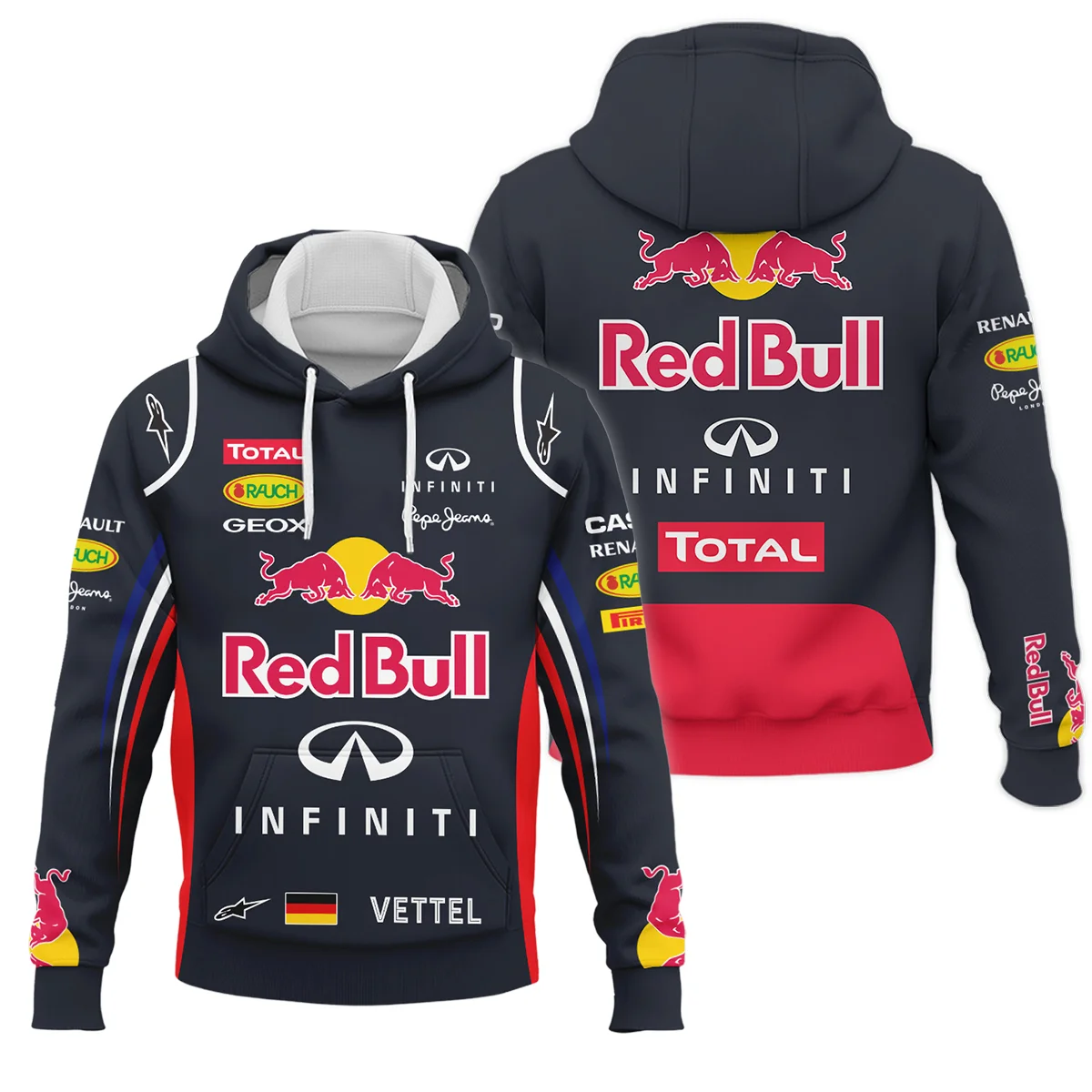 2012 Sebastian Vettel Racing Suit Red Bull Racing F1 Hoodie BLVASV110925A5HD - Motorsport Apparel