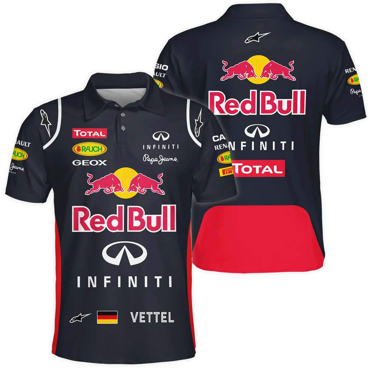 2012 Sebastian Vettel Racing Suit Red Bull Racing F1 Polo Shirt BLVASV110925A5PL - Trackside Outfit