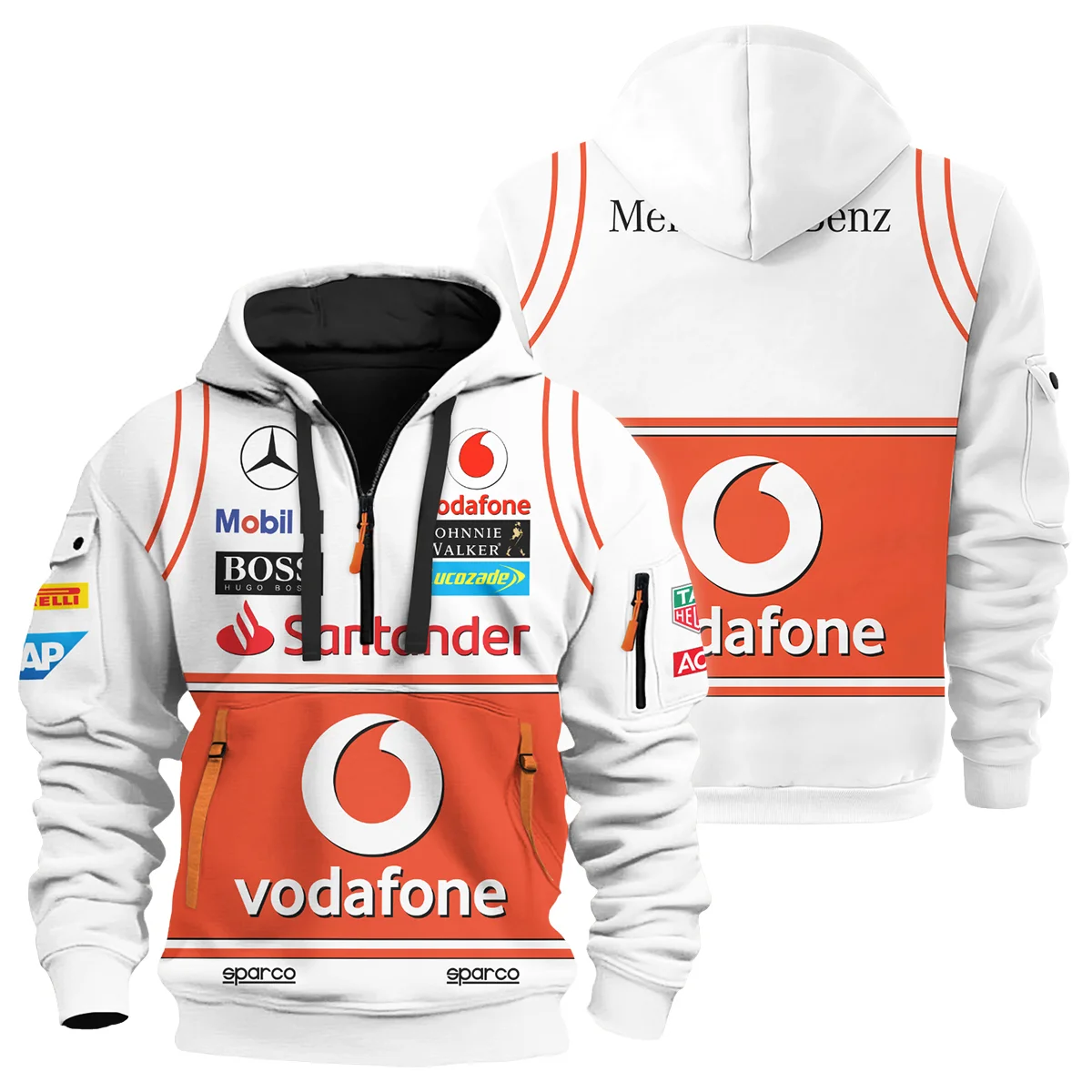 2013 Sergio Perez Racing Suit Force India F1 Hoodie Half Zip BLVASP170925A9HDF - Formula Racing Apparel