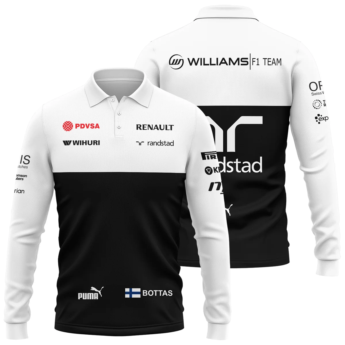 2013 Valtteri Bottas Racing Suit Williams F1 Long Polo Shirt BLVAVB130925A2LPL - Motorsport Lifestyle Wear