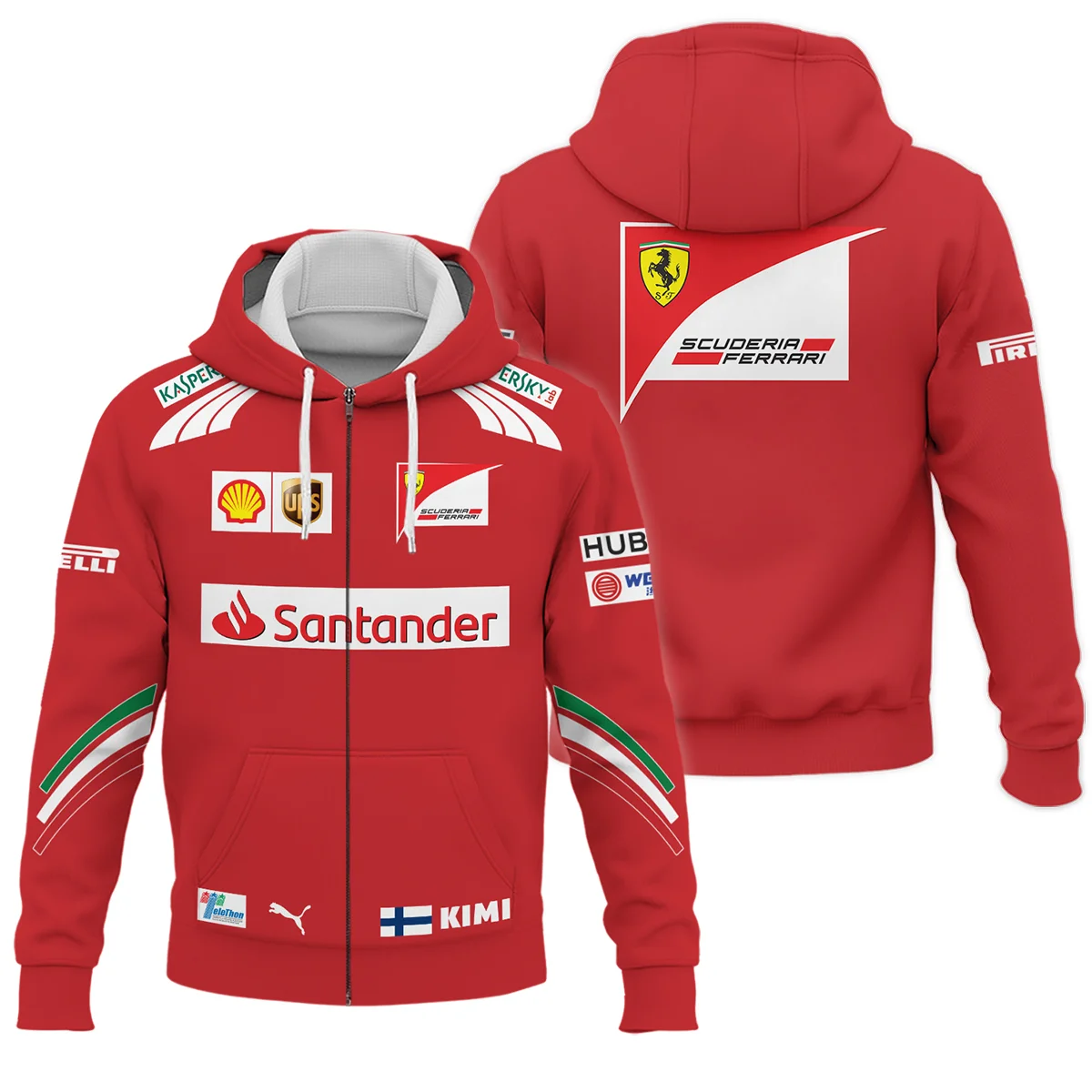 2014 Kimi Raikkonen Racing Suit Ferrari F1 Zipper Hoodie BLVAKR191125A11ZHD - Trackside Outfit