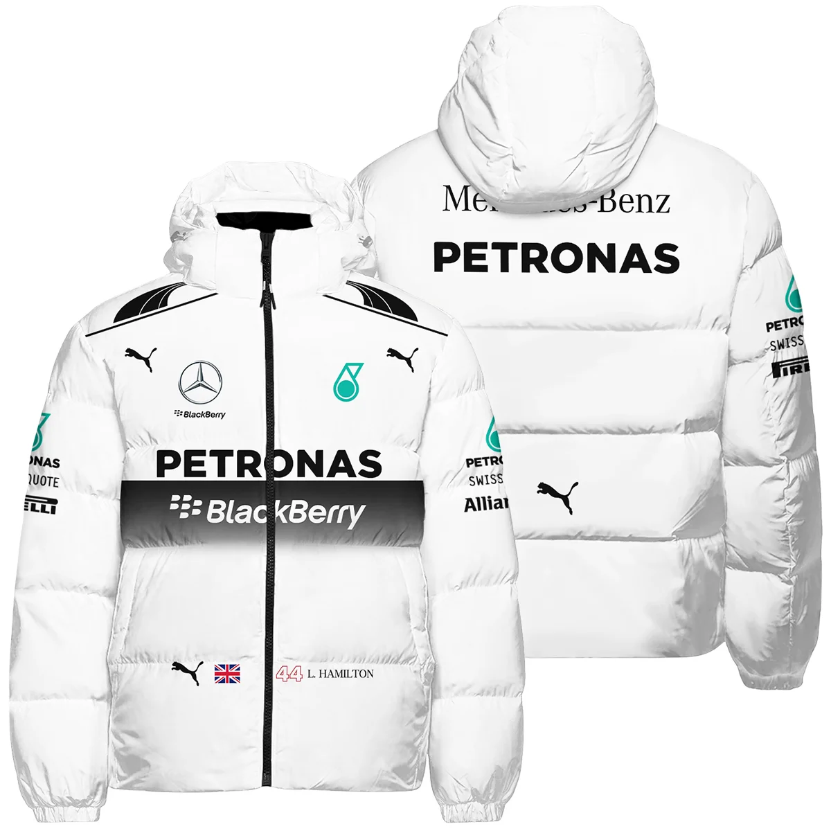 2014 Lewis Hamilton Racing Suit Mercedes F1 Down & Puffer Jackets BLVALH260825A8HCJ - Formula Racing Apparel