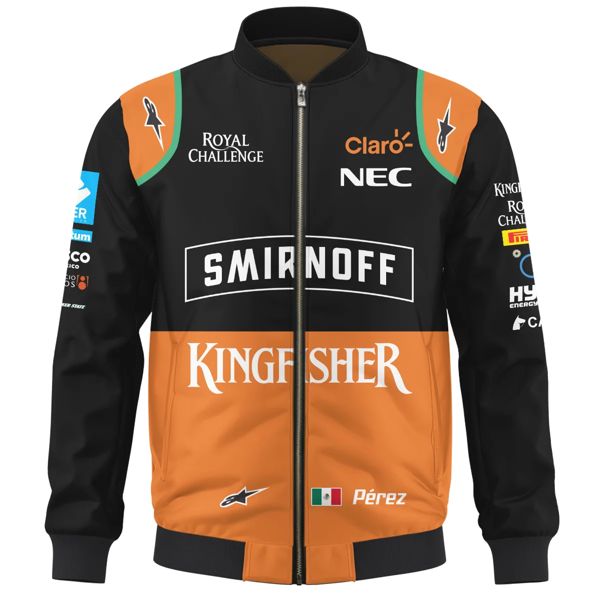 2015 Sergio Perez Racing Suit Force India F1 Bomber BLVASP170925A7BB - Image 2