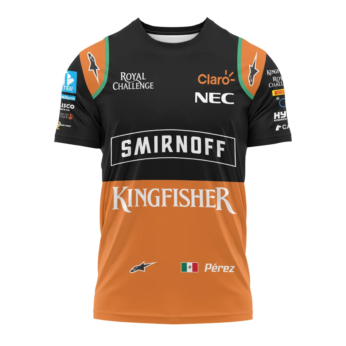 2015 Sergio Perez Racing Suit Force India F1 T-Shirt BLVASP170925A7TS - Image 2