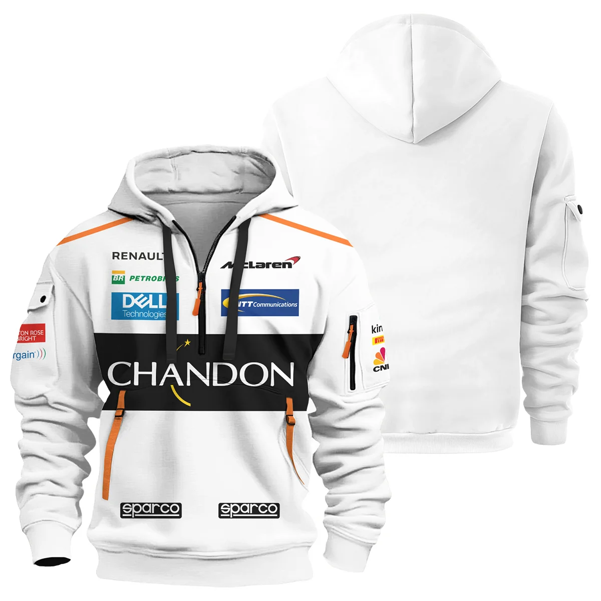 2016 Fernando Alonso Racing Suit McLaren F1 Hoodie Half Zip BLVAFA030925A3HDF - Formula Racing Apparel