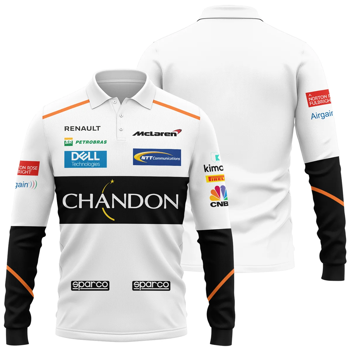 2016 Fernando Alonso Racing Suit McLaren F1 Long Polo Shirt BLVAFA030925A3LPL - Pit Lane Clothing