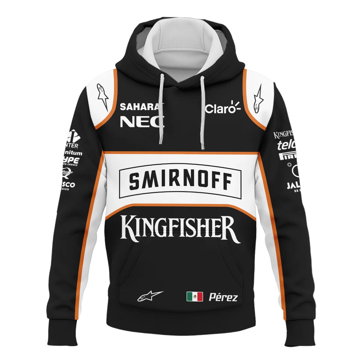 2016 Sergio Perez Racing Suit Force India F1 Hoodie BLVASP170925A6HD - Image 2
