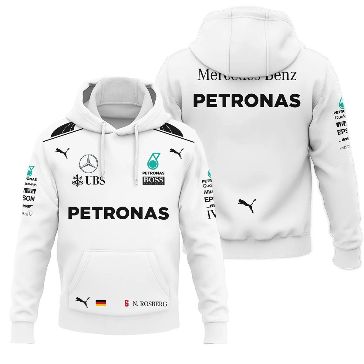 2016 WDC Nico Rosberg Racing Suit Mercedes F1 Hoodie BLVANR281125A1HD - Motorsport Lifestyle Wear