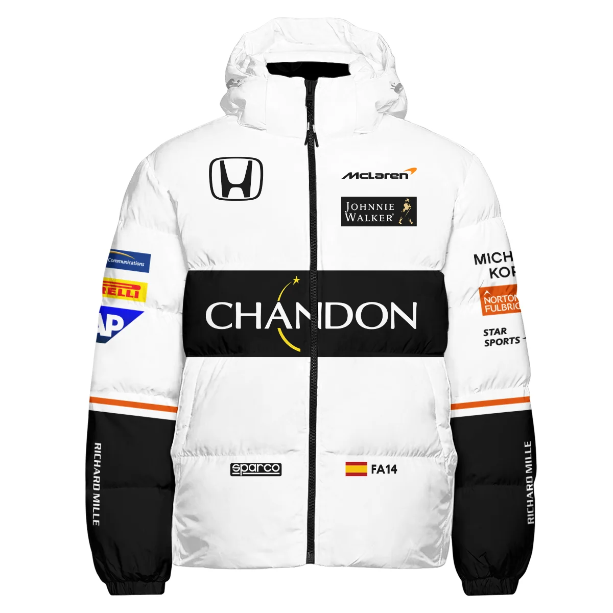 2017 Fernando Alonso Racing Suit McLaren F1 Down & Puffer Jackets BLVAFA030925A1HCJ - Image 2