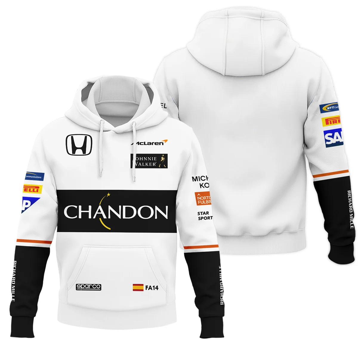 2017 Fernando Alonso Racing Suit McLaren F1 Hoodie BLVAFA030925A1HD - Motorsport Apparel