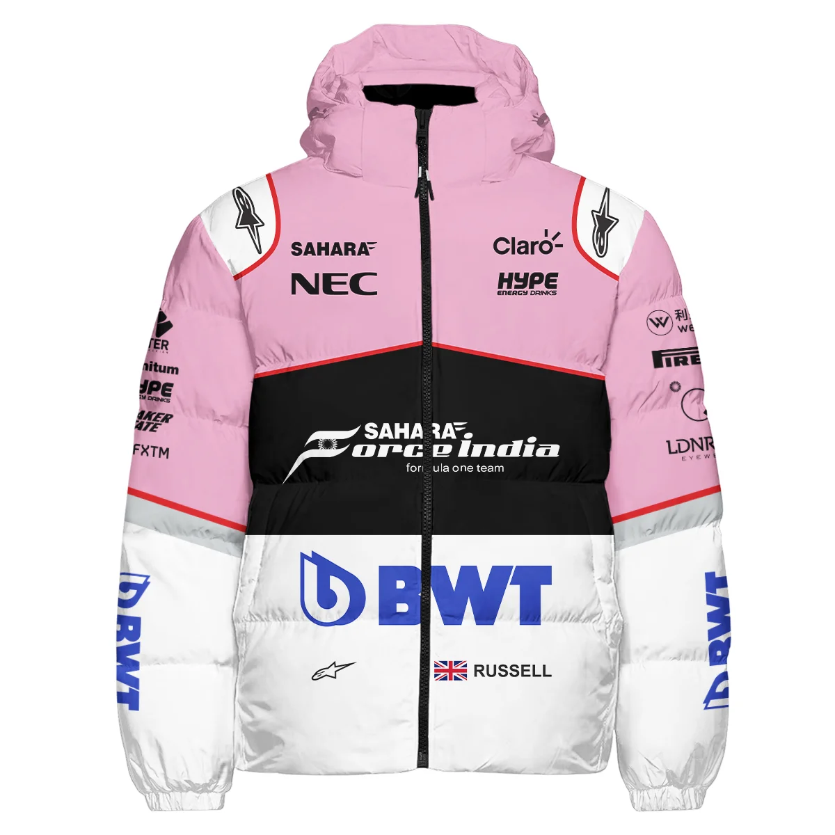 2017 George Russell Racing Suit Force India F1 Down & Puffer Jackets BLVAGR080925A7HCJ - Image 2
