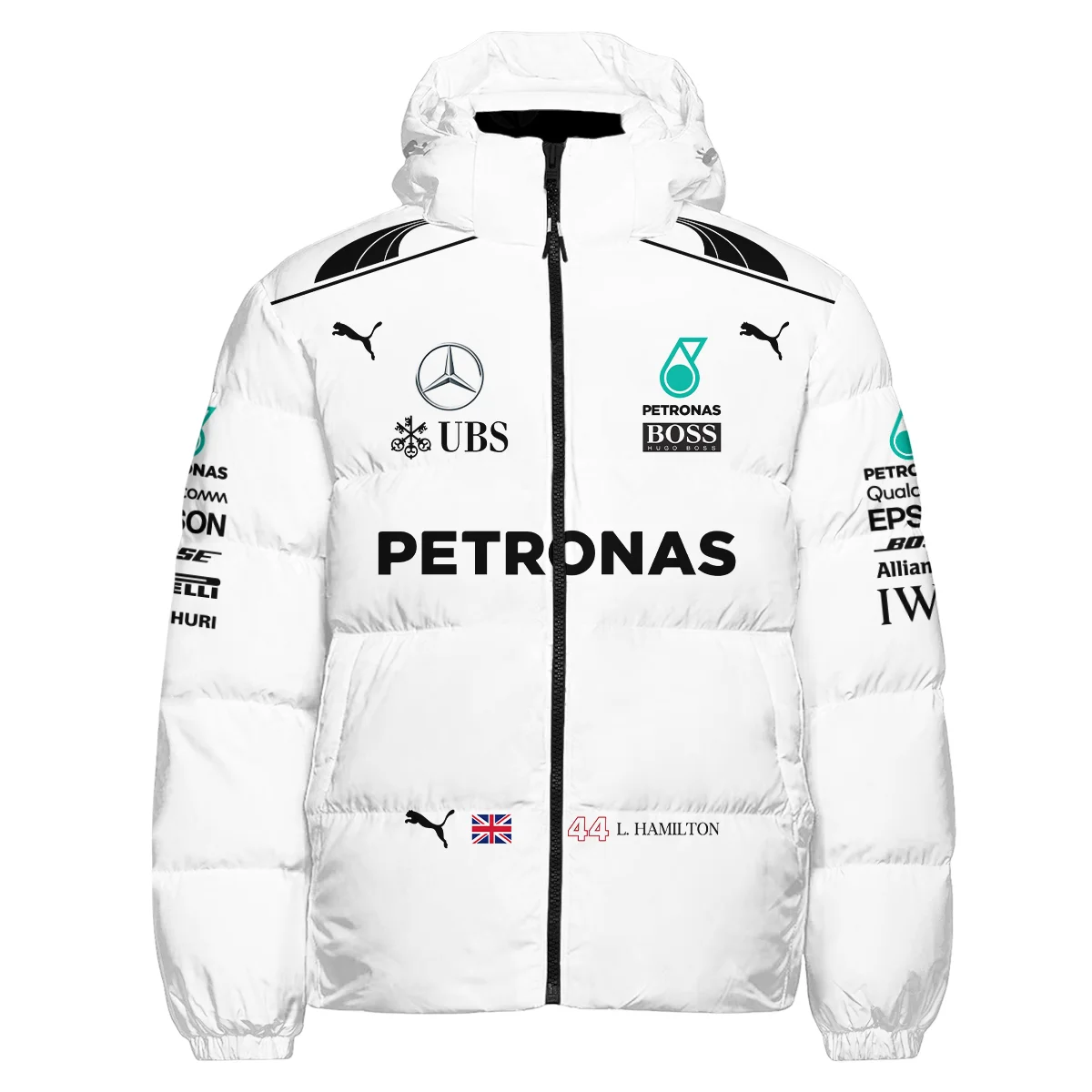 2017 Lewis Hamilton Racing Suit Mercedes F1 Down & Puffer Jackets BLVALH260825A7HCJ - Image 2