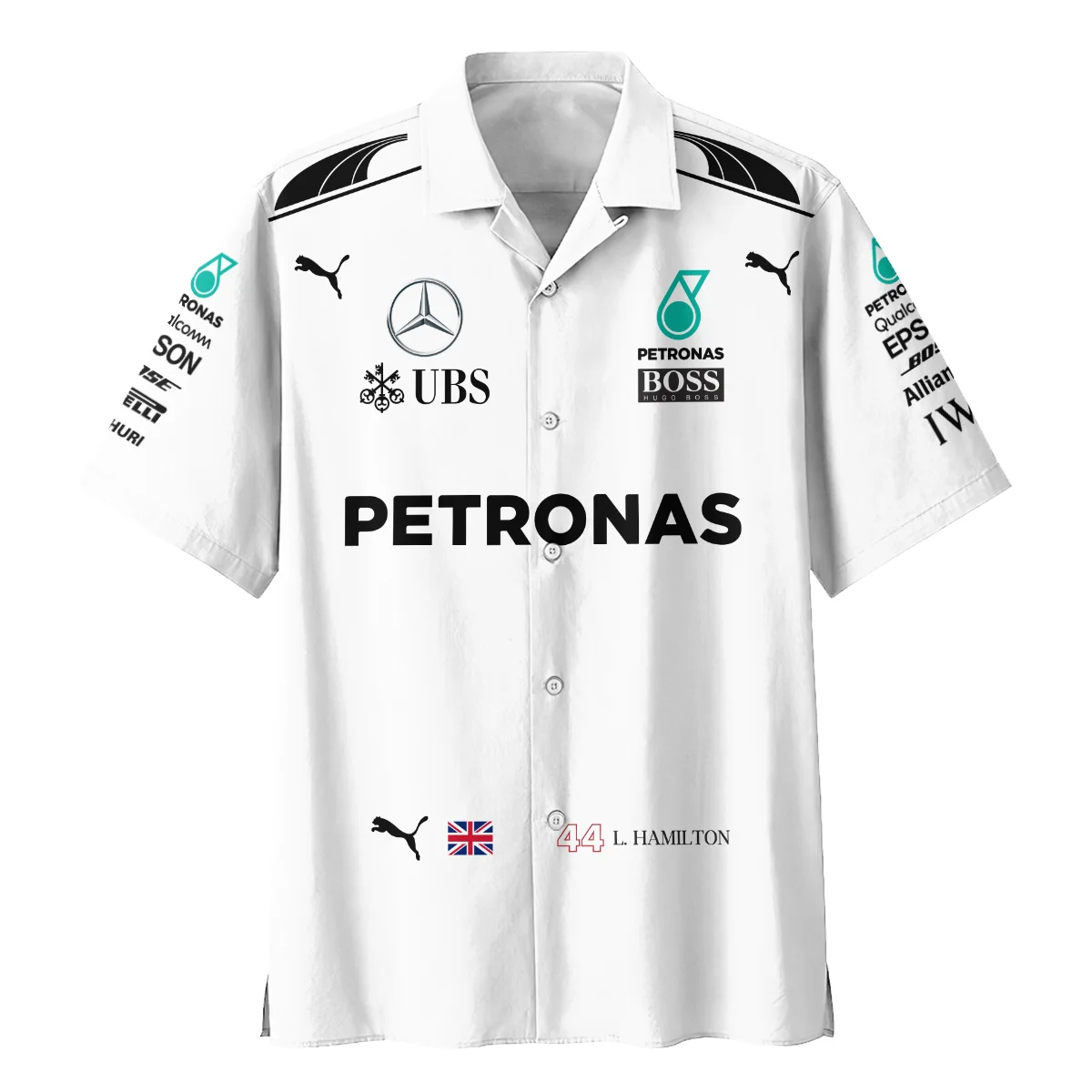 2017 Lewis Hamilton Racing Suit Mercedes F1 Hawaiian Shirt BLVALH260825A7HW - Image 2