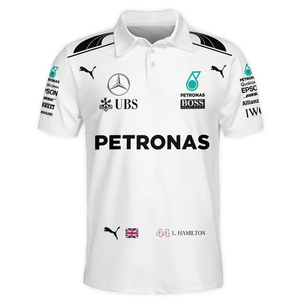 2017 Lewis Hamilton Racing Suit Mercedes F1 Polo Shirt BLVALH260825A7PL - Image 2