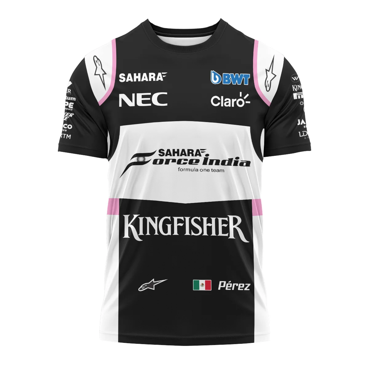 2017 Sergio Perez Racing Suit Force India F1 T-Shirt BLVASP170925A5TS - Image 2