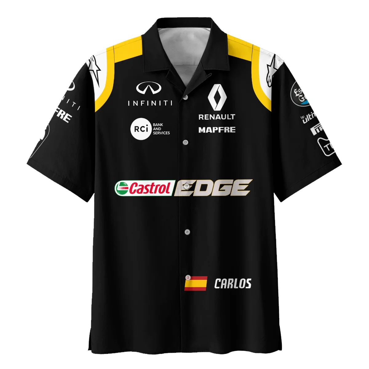 2018 Carlos Sainz Racing Suit Renault F1 Hawaiian Shirt BLVACS190825A1HW - Image 2
