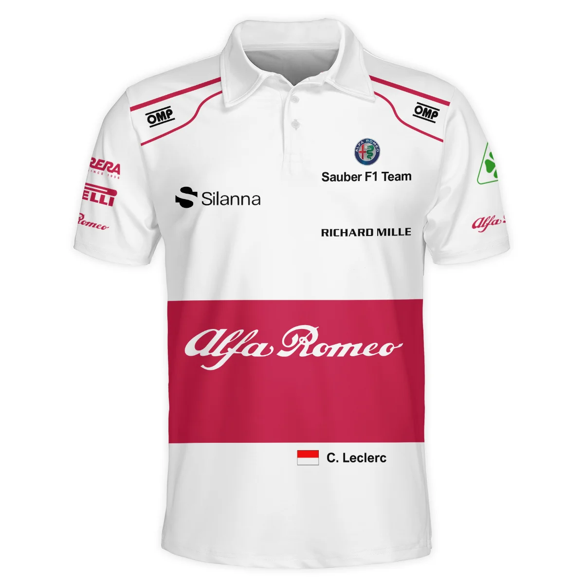 2018 Charles Leclerc Racing Suit Alfa Romeo Sauber F1 Polo Shirt BLVACL260825A6PL - Image 2