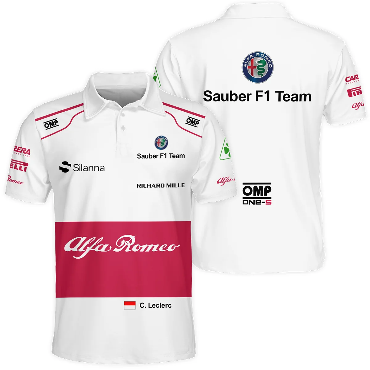 2018 Charles Leclerc Racing Suit Alfa Romeo Sauber F1 Polo Shirt BLVACL260825A6PL