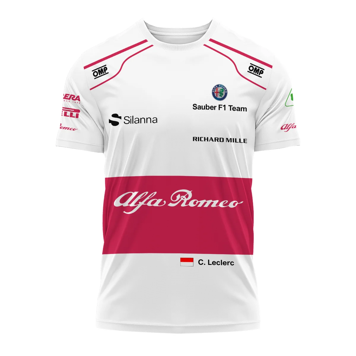 2018 Charles Leclerc Racing Suit Alfa Romeo Sauber F1 T-Shirt BLVACL260825A6TS - Image 2
