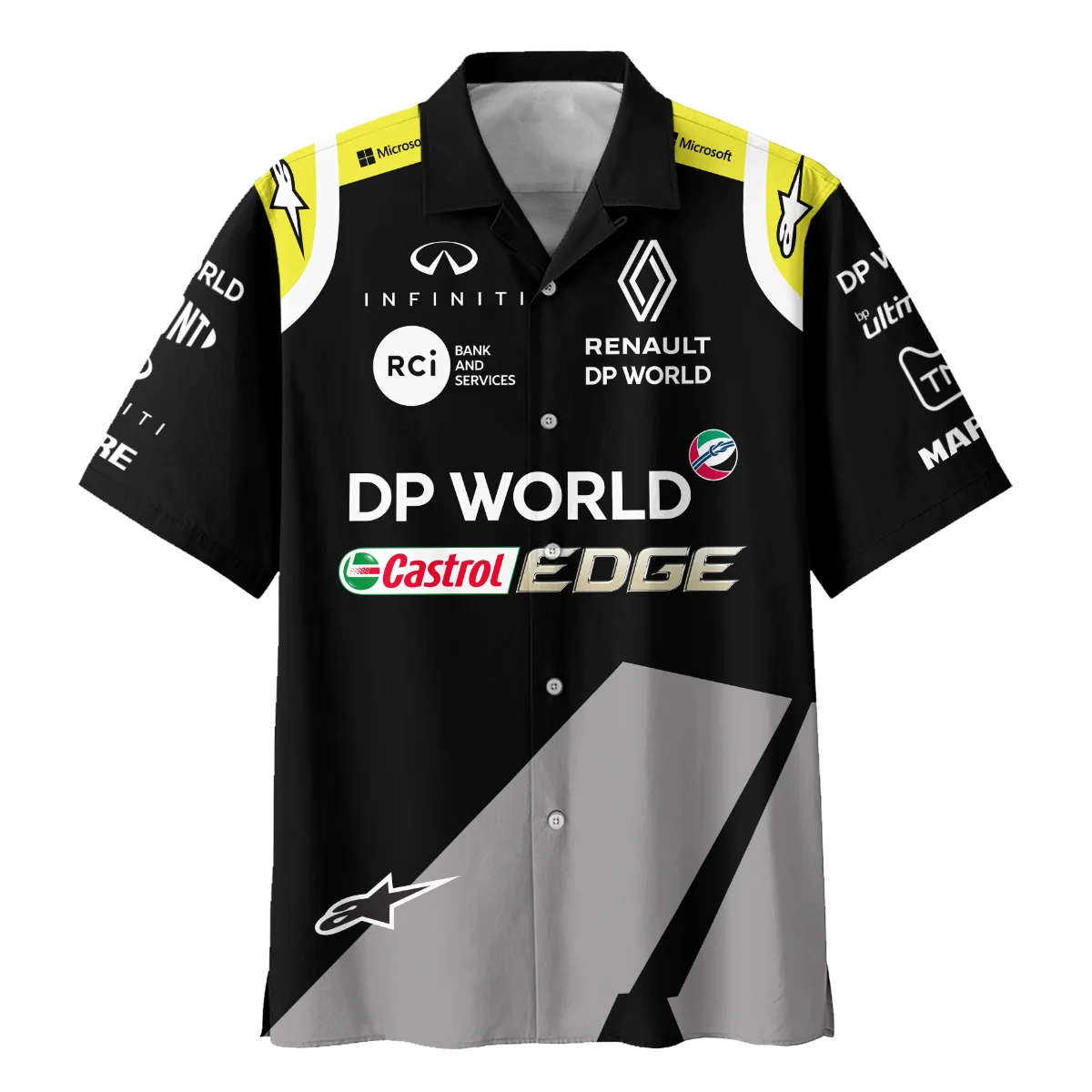 2018 Daniel Ricciardo Renault DP World Race Suit Hawaiian Shirt BLVA180725A01HW - Image 2