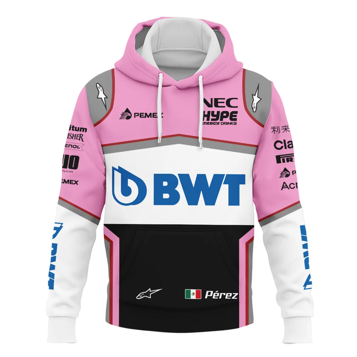 2018 Sergio Perez Racing Suit Racing Point F1 Hoodie BLVASP170925A4HD - Image 2